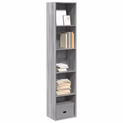 vidaXL Bookcase Storage Rack Cabinet Bookshelf Grey Sonoma Engineered Wood