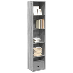 vidaXL Bookcase Storage Rack Cabinet Bookshelf Grey Sonoma Engineered Wood