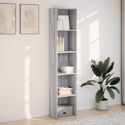 vidaXL Bookcase Storage Rack Cabinet Bookshelf Grey Sonoma Engineered Wood