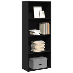 vidaXL Bookcase Bookshelf Storage Cabinet Book Stand Black Engineered Wood