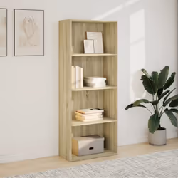vidaXL Bookcase Storage Rack Cabinet Bookshelf Sonoma Oak Engineered Wood - Additional view 2