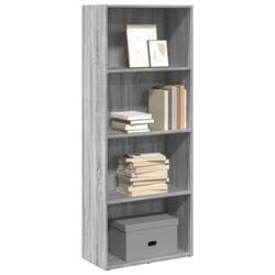 vidaXL Bookcase Storage Rack Cabinet Bookshelf Grey Sonoma Engineered Wood