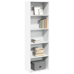 vidaXL Bookcase Bookshelf Storage Cabinet Book Stand White Engineered Wood