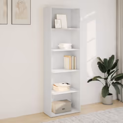 vidaXL Bookcase Bookshelf Storage Cabinet Book Stand White Engineered Wood