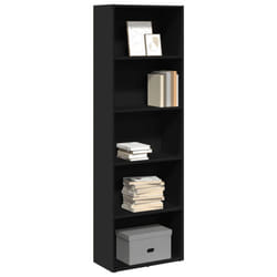 vidaXL Bookcase Bookshelf Storage Cabinet Book Stand Black Engineered Wood