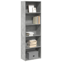 vidaXL Bookcase Storage Rack Cabinet Bookshelf Concrete Grey Engineered Wood