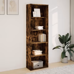 vidaXL Bookcase Storage Rack Cabinet Bookshelf Smoked Oak Engineered Wood