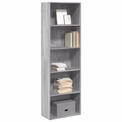 vidaXL Bookcase Storage Rack Cabinet Bookshelf Grey Sonoma Engineered Wood