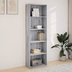 vidaXL Bookcase Storage Rack Cabinet Bookshelf Grey Sonoma Engineered Wood