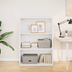 vidaXL Bookcase Bookshelf Storage Cabinet Book Stand White Engineered Wood - Additional view 2