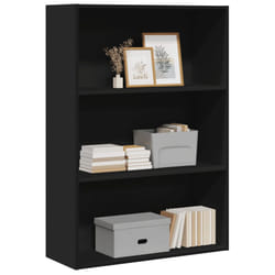 vidaXL Bookcase Bookshelf Storage Cabinet Book Stand Black Engineered Wood