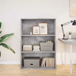 vidaXL Bookcase Storage Rack Cabinet Bookshelf Concrete Grey Engineered Wood