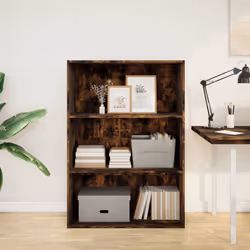 vidaXL Bookcase Storage Rack Cabinet Bookshelf Smoked Oak Engineered Wood