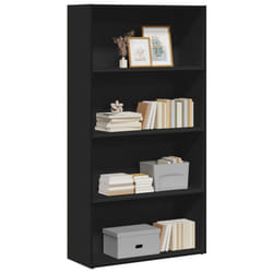 vidaXL Bookcase Bookshelf Storage Cabinet Book Stand Black Engineered Wood