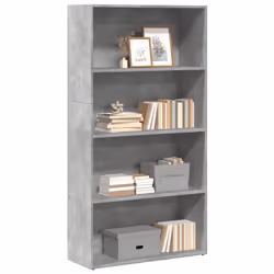 vidaXL Bookcase Storage Rack Cabinet Bookshelf Concrete Grey Engineered Wood