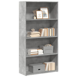 vidaXL Bookcase Storage Rack Cabinet Bookshelf Concrete Grey Engineered Wood