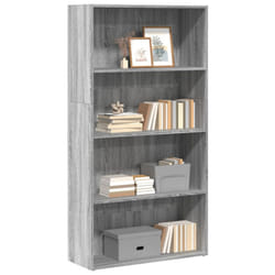 vidaXL Bookcase Storage Rack Cabinet Bookshelf Grey Sonoma Engineered Wood