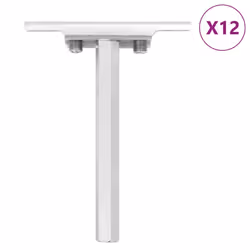 vidaXL Floating Shelf Brackets 12pcs Invisible Wall Storage Shelf Carbon Steel - 12 x 100 mm
