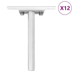 vidaXL Floating Shelf Brackets 12pcs Invisible Wall Storage Shelf Carbon Steel - 12 x 100 mm