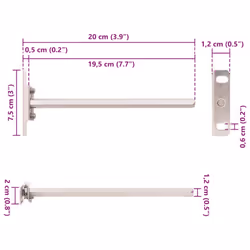 vidaXL Floating Shelf Brackets 12pcs Invisible Wall Storage Shelf Carbon Steel - 12 x 200 mm