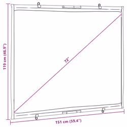 ) vidaXL Projection Screen Wall-Hanging Home Theater Presentation Screen 4:3 - 72'' (4:3 - Additional view 6