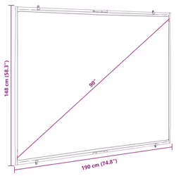) vidaXL Projection Screen Wall-Hanging Home Theater Presentation Screen 4:3 - 90'' (4:3 - Additional view 3