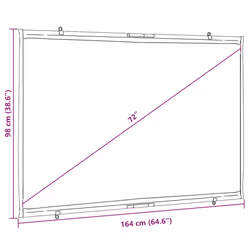 ) vidaXL Projection Screen Wall-Hanging Home Theater Presentation Screen 4:3 - 72'' (16:9 - Additional view 3