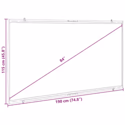 ) vidaXL Projection Screen Wall-Hanging Home Theater Presentation Screen 4:3 - 84'' (16:9 - Additional view 6