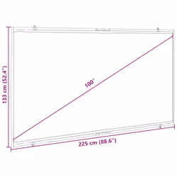 ) vidaXL Projection Screen Wall-Hanging Home Theater Presentation Screen 4:3 - 100'' (16:9 - Additional view 6