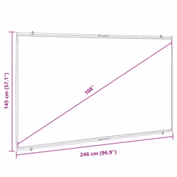 ) vidaXL Projection Screen Wall-Hanging Home Theater Presentation Screen 4:3 - 108'' (16:9 - Additional view 3