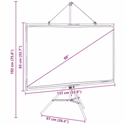 ) vidaXL Projection Screen with Tripod Home Theater Presentation Screen 1:1 - 60'' (16:9 - Additional view 3