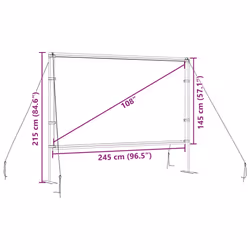 ) vidaXL Projection Screen with Stands Home Theater Presentation Screen 4:3 - 108'' (16:9 - Additional view 7