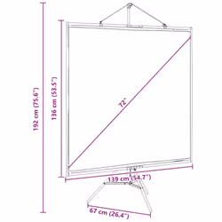 ) vidaXL Projection Screen with Tripod Home Theater Presentation Screen 1:1 - 72'' (1:1 - Additional view 3