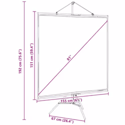 ) vidaXL Projection Screen with Tripod Home Theater Presentation Screen 1:1 - 81'' (1:1 - Additional view 3