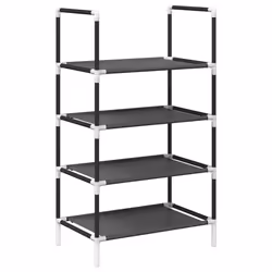 vidaXL Shoe Rack 8-Tier Black 44x28x145 cm Non-woven Fabric shoe storage - 44 x 28 x 77 cm