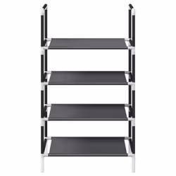 vidaXL Shoe Rack 8-Tier Black 44x28x145 cm Non-woven Fabric shoe storage - 44 x 28 x 77 cm - Additional view 4