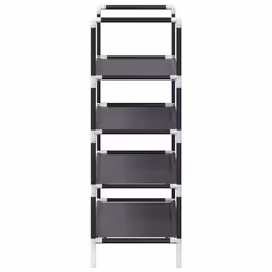 vidaXL Shoe Rack 8-Tier Black 44x28x145 cm Non-woven Fabric shoe storage - 44 x 28 x 77 cm - Additional view 5