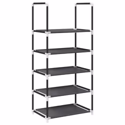 vidaXL Shoe Rack 8-Tier Black 44x28x145 cm Non-woven Fabric shoe storage - 44 x 28 x 94 cm