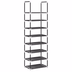 vidaXL Shoe Rack 8-Tier Black 44x28x145 cm Non-woven Fabric shoe storage - 44 x 28 x 145 cm