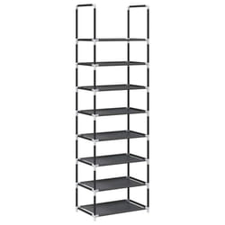 vidaXL Shoe Rack 8-Tier Black 44x28x145 cm Non-woven Fabric shoe storage - 44 x 28 x 145 cm