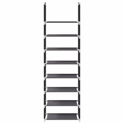 vidaXL Shoe Rack 8-Tier Black 44x28x145 cm Non-woven Fabric shoe storage - 44 x 28 x 145 cm - Additional view 4