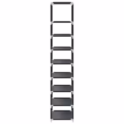 vidaXL Shoe Rack 8-Tier Black 44x28x145 cm Non-woven Fabric shoe storage - 44 x 28 x 145 cm - Additional view 5
