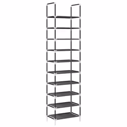 vidaXL Shoe Rack 8-Tier Black 44x28x145 cm Non-woven Fabric shoe storage - 44 x 28 x 180 cm