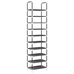 vidaXL Shoe Rack 8-Tier Black 44x28x145 cm Non-woven Fabric shoe storage - 44 x 28 x 180 cm