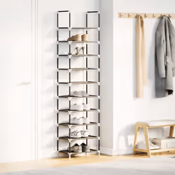 vidaXL Shoe Rack 8-Tier Black 44x28x145 cm Non-woven Fabric shoe storage - 44 x 28 x 180 cm