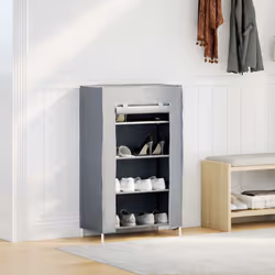 vidaXL Shoe Cabinet Grey 60.5x30x97 cm Non-woven Fabric shoe storage