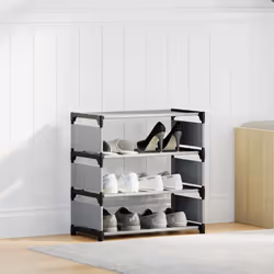 vidaXL Shoe Rack 4-Tier Grey 54x28x55 cm Non-woven Fabric shoe storage - 55 cm