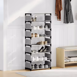 vidaXL Shoe Rack 4-Tier Grey 54x28x55 cm Non-woven Fabric shoe storage - 124 cm