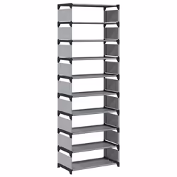 vidaXL Shoe Rack 4-Tier Grey 54x28x55 cm Non-woven Fabric shoe storage - 158 cm