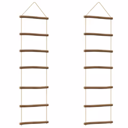 vidaXL Wall Decorations Ladder-Shaped Decor Wall Ornament 2 pcs Natural Branch - 30 x 100 cm